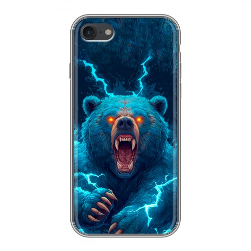 Полупрозрачный дизайнерский силиконовый чехол для Iphone 7 Медведь