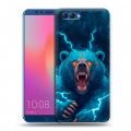 Полупрозрачный дизайнерский пластиковый чехол для Huawei Honor View 10 Медведь