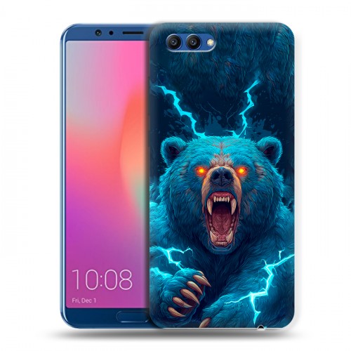 Полупрозрачный дизайнерский пластиковый чехол для Huawei Honor View 10 Медведь