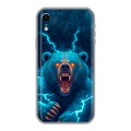 Полупрозрачный дизайнерский пластиковый чехол для Iphone Xr Медведь