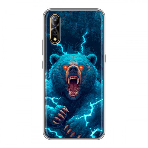 Полупрозрачный дизайнерский силиконовый с усиленными углами чехол для Vivo V17 Neo Медведь