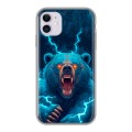 Полупрозрачный дизайнерский силиконовый чехол для Iphone 11 Медведь