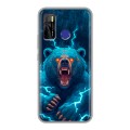 Полупрозрачный дизайнерский силиконовый чехол для Tecno Camon 15 Медведь