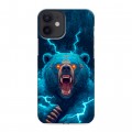 Полупрозрачный дизайнерский силиконовый с усиленными углами чехол для Iphone 12 Mini Медведь