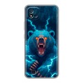 Полупрозрачный дизайнерский силиконовый чехол для Realme C20 Медведь