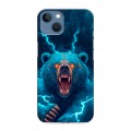 Полупрозрачный дизайнерский силиконовый чехол для Iphone 13 Медведь
