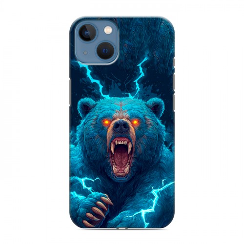 Полупрозрачный дизайнерский силиконовый чехол для Iphone 13 Медведь