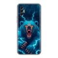 Полупрозрачный дизайнерский силиконовый чехол для Tecno Spark 8P Медведь