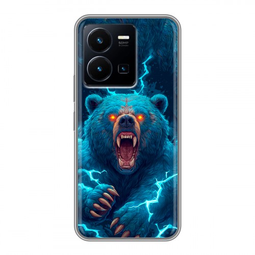 Полупрозрачный дизайнерский силиконовый чехол для Vivo Y35 Медведь