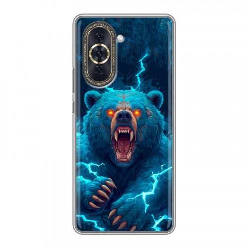 Полупрозрачный дизайнерский пластиковый чехол для Huawei Nova 10 Медведь