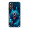Полупрозрачный дизайнерский пластиковый чехол для OPPO A17 Медведь