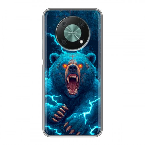 Полупрозрачный дизайнерский силиконовый чехол для Huawei Nova Y90 Медведь