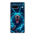Полупрозрачный дизайнерский пластиковый чехол для Google Pixel 7 Медведь