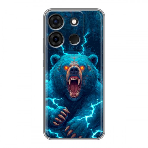 Полупрозрачный дизайнерский силиконовый чехол для Infinix Smart 7 Медведь