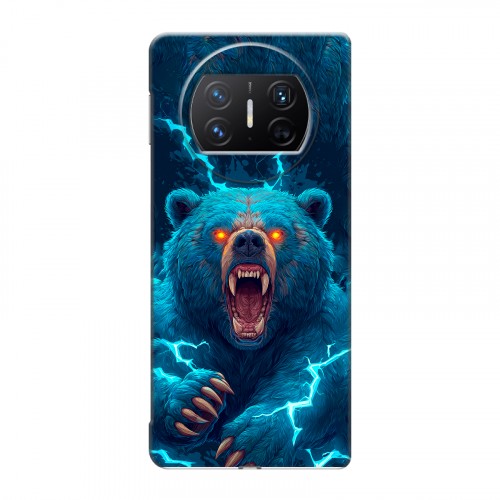 Полупрозрачный дизайнерский пластиковый чехол для Huawei Mate X3 Медведь