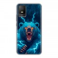 Полупрозрачный дизайнерский силиконовый чехол для TCL 403 Медведь