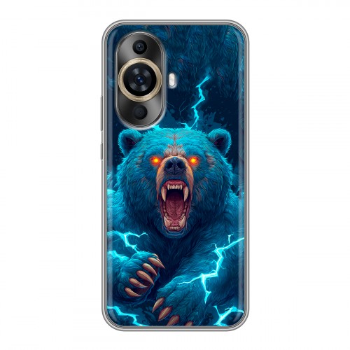 Полупрозрачный дизайнерский силиконовый чехол для Huawei Nova 11 Медведь