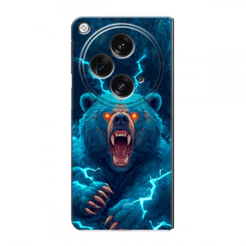 Полупрозрачный дизайнерский пластиковый чехол для OPPO Find N3 Медведь