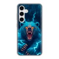 Полупрозрачный дизайнерский пластиковый чехол для Samsung Galaxy S24 Медведь