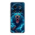 Полупрозрачный дизайнерский пластиковый чехол для Xiaomi 14 Ultra Медведь