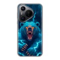 Полупрозрачный дизайнерский пластиковый чехол для Huawei Pura 70 Медведь