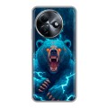 Полупрозрачный дизайнерский пластиковый чехол для Itel S24 Медведь