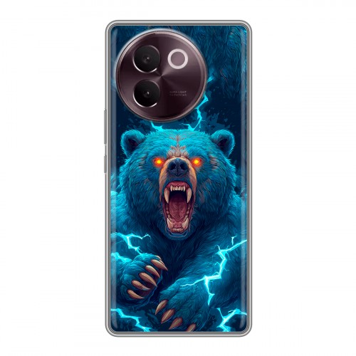 Полупрозрачный дизайнерский пластиковый чехол для Vivo V30e Медведь