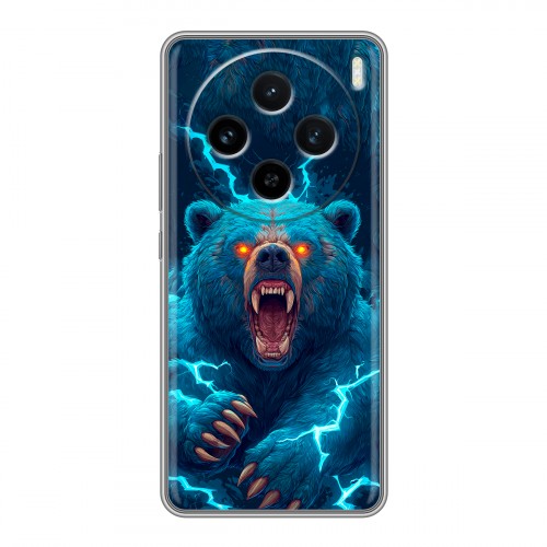 Полупрозрачный дизайнерский пластиковый чехол для Vivo X100 Медведь