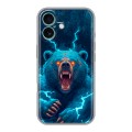 Полупрозрачный дизайнерский пластиковый чехол для Iphone 16 Plus Медведь