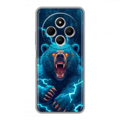 Полупрозрачный дизайнерский пластиковый чехол для Redmi 14C Медведь