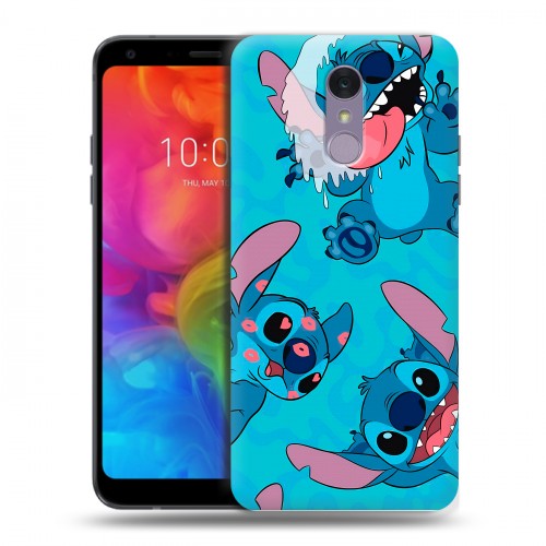 Дизайнерский пластиковый чехол для LG Q7 Лило и Стич