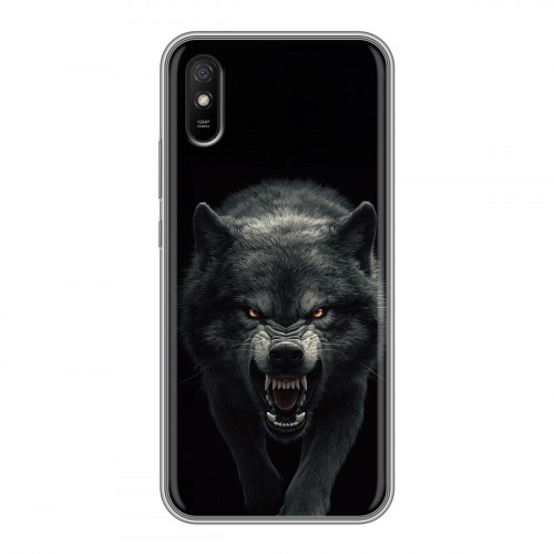 Полупрозрачный дизайнерский силиконовый чехол для Xiaomi RedMi 9A Волк