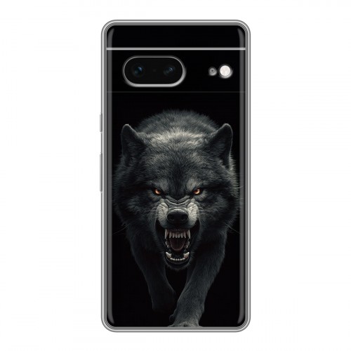 Полупрозрачный дизайнерский пластиковый чехол для Google Pixel 7 Волк