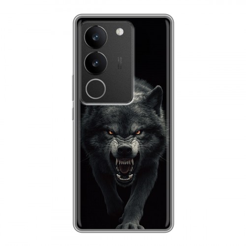 Полупрозрачный дизайнерский силиконовый чехол для Vivo S17 Волк