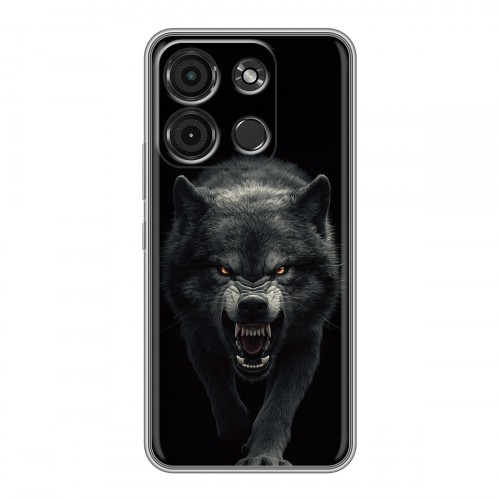 Полупрозрачный дизайнерский пластиковый чехол для Itel A60s Волк