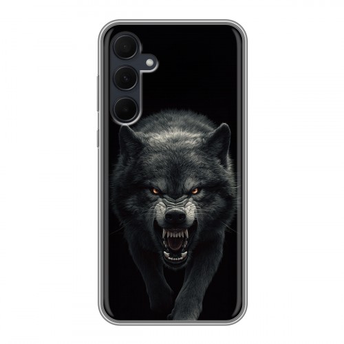 Полупрозрачный дизайнерский пластиковый чехол для Samsung Galaxy A35 Волк