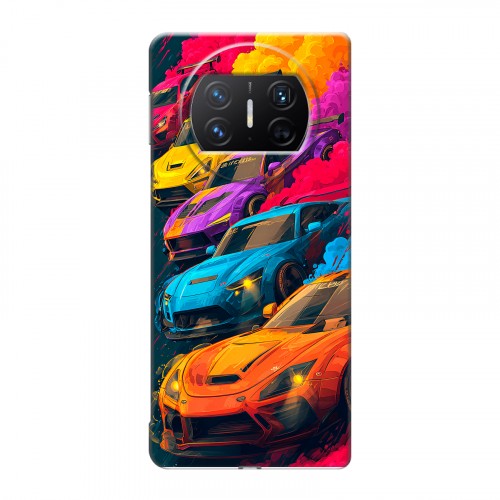 Полупрозрачный дизайнерский пластиковый чехол для Huawei Mate X3 Тачки