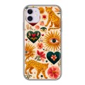 Полупрозрачный дизайнерский силиконовый чехол для Iphone 11 Модный принт