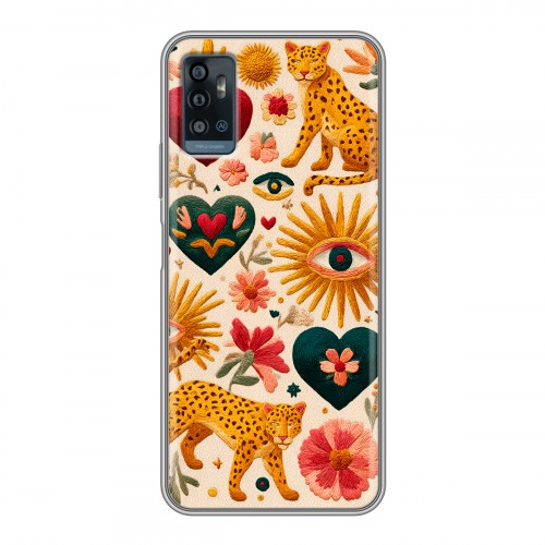 Полупрозрачный дизайнерский пластиковый чехол для ZTE Blade A71 Модный принт