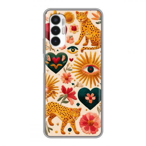 Полупрозрачный дизайнерский пластиковый чехол для Tecno Pova 3 Модный принт