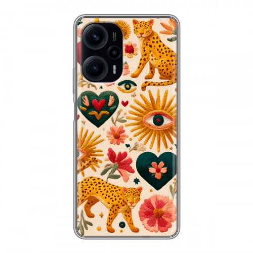 Полупрозрачный дизайнерский пластиковый чехол для XIaomi Poco F5 Модный принт