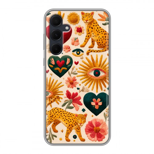 Полупрозрачный дизайнерский пластиковый чехол для Samsung Galaxy A35 Модный принт