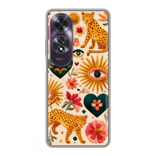 Полупрозрачный дизайнерский пластиковый чехол для OPPO A60 Модный принт