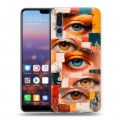 Полупрозрачный дизайнерский силиконовый с усиленными углами чехол для Huawei P20 Pro Модный принт