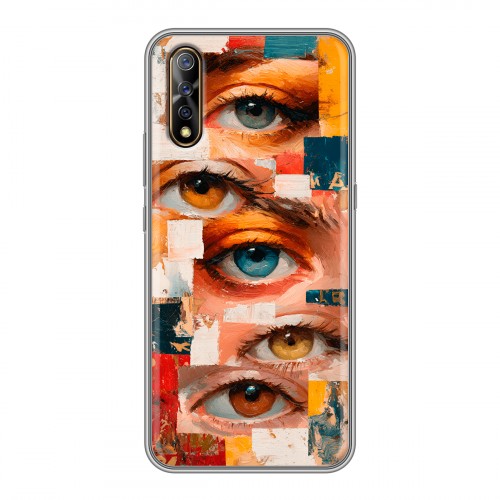 Полупрозрачный дизайнерский силиконовый с усиленными углами чехол для Vivo V17 Neo Модный принт