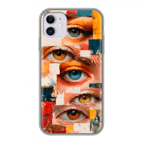 Полупрозрачный дизайнерский силиконовый чехол для Iphone 11 Модный принт