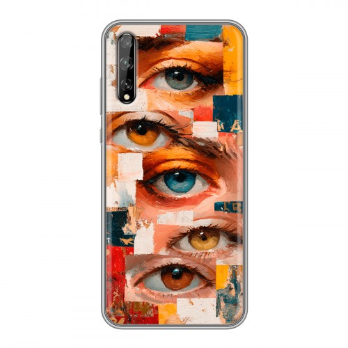 Полупрозрачный дизайнерский силиконовый чехол для Huawei Y8p Модный принт