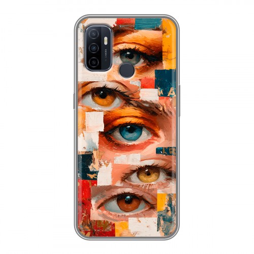 Полупрозрачный дизайнерский силиконовый чехол для OPPO A53 Модный принт