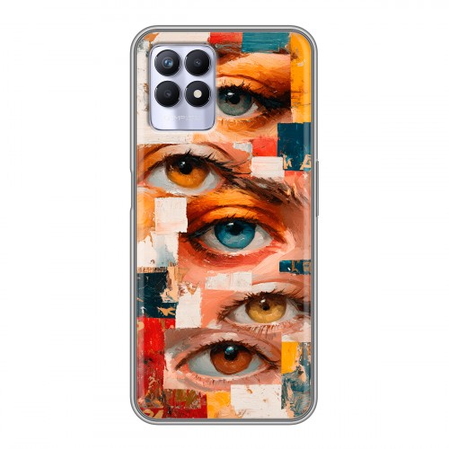 Полупрозрачный дизайнерский силиконовый чехол для Realme 8i Модный принт