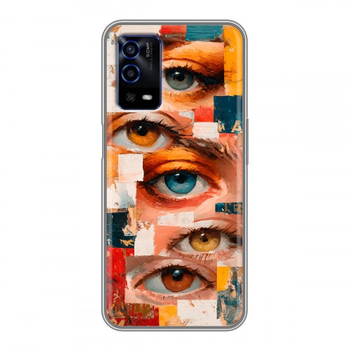 Полупрозрачный дизайнерский силиконовый с усиленными углами чехол для OPPO A55 Модный принт